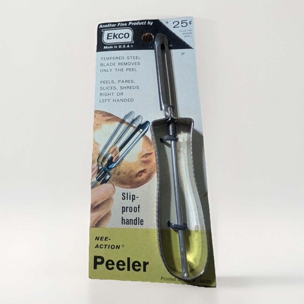 VTG Ekco Nee-Action Peeler Tempered Steel‎ Blade USA Made NOS 3P 40s/50s Package